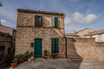 Fototapeta premium Petritoli is a hilly municipality in the province of Fermo overlooking the green and fertile Aso Valley, of which it represents, due to its abundance of olive trees, an important economic center.