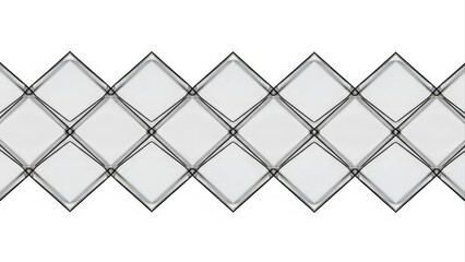 Geometric Pattern of Interlocking Diamonds on White Background.