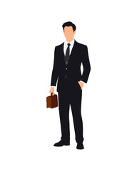 Flat vector people and illustration, man with formal executive outfit