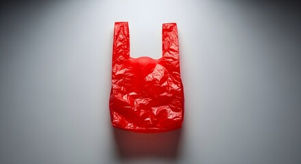 Red Plastic Shopping Bag Mockup