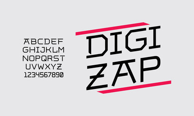 Obraz premium Neo Digital Future Alphabet Font