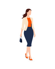 Flat vector people and illustration, woman with formal executive outfit