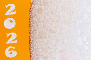 Happy New Year 2026 - inscription on a beer