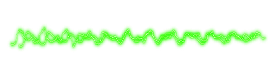 Green electric wavelenght isolated on white background