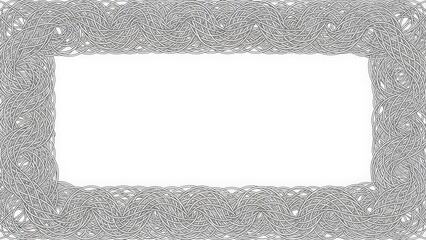 Abstract Gray Textured Rectangle Border Frame on White Background.