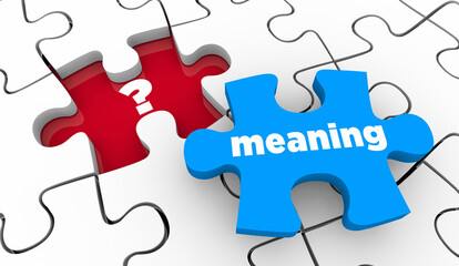 Meaning Puzzle Piece Answer Questions Find Truth Purpose Direction 3d Illustration