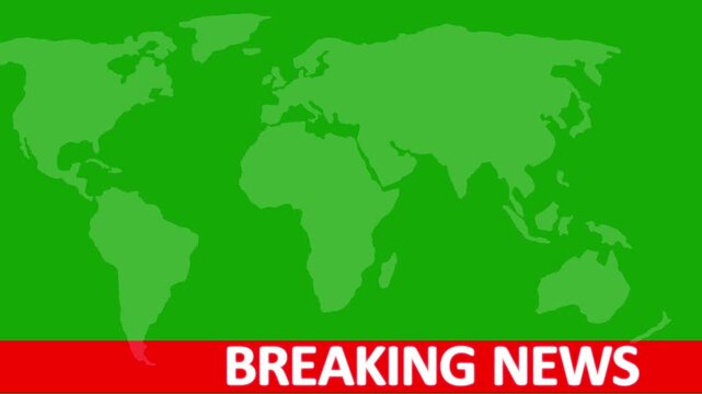 Breaking news lower third 3rd chyron 3rd loop 4k. TV broadcast style animation for breaking news or live updates, News lower third background overlay template animation with alpha channel