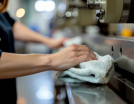 seiso Membersihkan area kerja, peralatan, dan mesin untuk menjaga kondisi tetap bersih dan mencegah kerusakan.