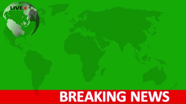 Breaking news lower third 3rd chyron 3rd loop 4k. TV broadcast style animation for breaking news or live updates, News lower third background overlay template animation with alpha channel