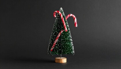 Mini Christmas Tree with Candy Cane Decorations
