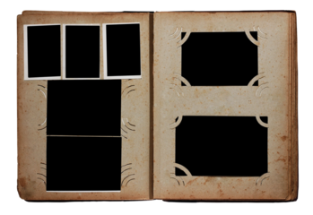 Empty Vintage Photo Album Spread Template