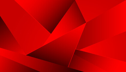 Red Abstract Geometric Vector Background with Dynamic Faceted Shapes