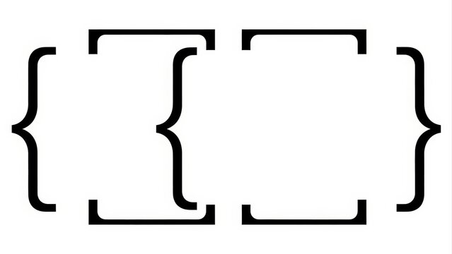 Abstract Symbol Representing Brackets and Parentheses. - Powered by Adobe