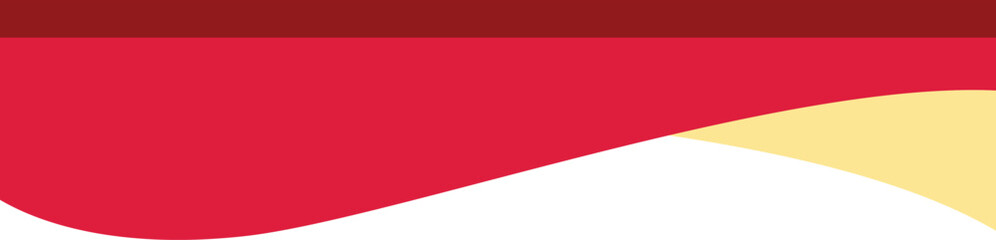 Obraz premium Red and yellow ribbon waving with white background