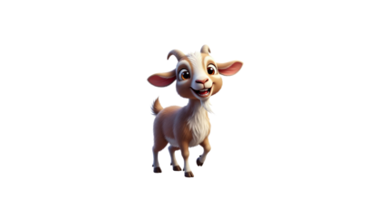 Cartoon goat on Transparent Background