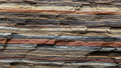 Macro Texture of Natural Mineral Rock Layers Background