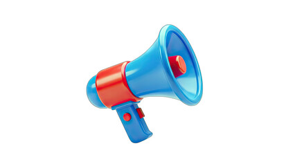 3D Megaphone Icon on White Background
