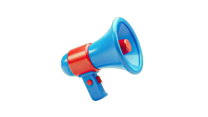 3D Megaphone Icon on White Background