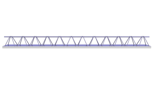 Precast Concrete Joists &ndash; Reinforcement Bars. 3D rendering isolated on white background. Ideal for professionals, educational, engineering, and industrial design.