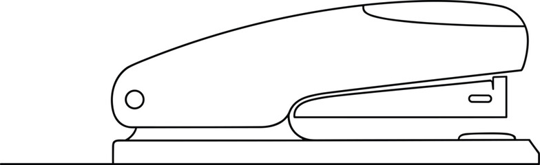 Modern minimalist office stapler line art vector icon for administrative supplies school stationery professional desk equipment and business workspace graphic elements.