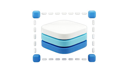 3D Layered Squares with Selection Frame