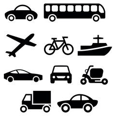Naklejka premium Various modes of transportation icons
