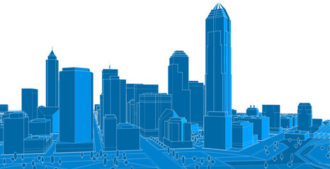 Fototapeta premium city ​​metropolis sketch 3d illustration