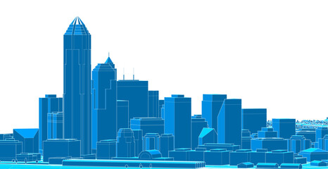  city ​​metropolis sketch 3d illustration