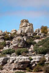Limestone rocks stacked on top of each other at El Torcal de Antequera Sapin
