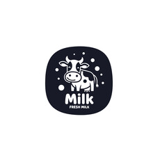 Fototapeta premium Cartoon Cow Milk Logo Emblem Mascot.