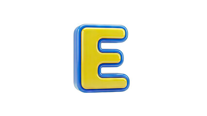 3D Letter E Isolated on White Background