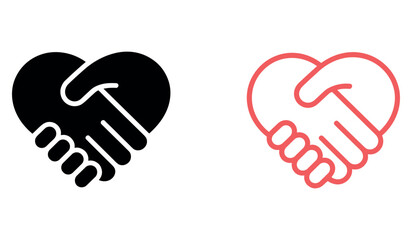 Obraz premium Handshake and heart symbolizing partnership and love