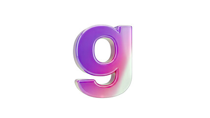 3D Letter G with Gradient Effect on White Background