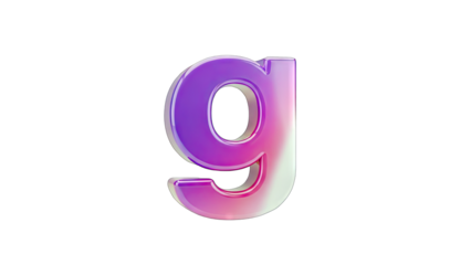 3D Letter G with Gradient Effect on White Background