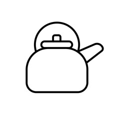 Fototapeta premium Simple kettle line art illustration in black and white