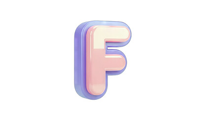 3D Letter F with Gradient Colors on White Background