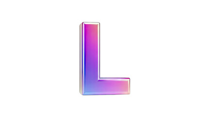 3D Letter L in Gradient Colors on White Background