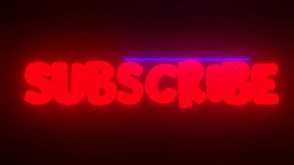 3d glowing subscribe button animation. neon glowing button animation. glowing light travel animation on black background. - Powered by Adobe
