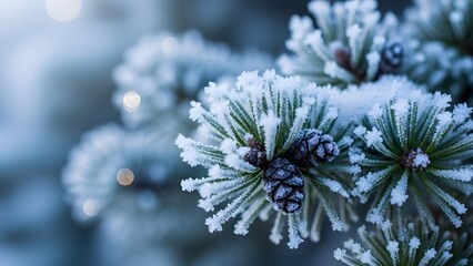 Rama de abeto en la nieve