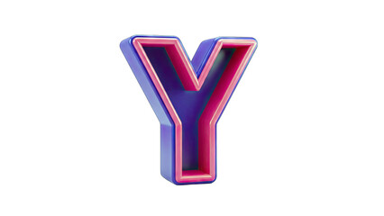 3D Letter Y Isolated on White Background