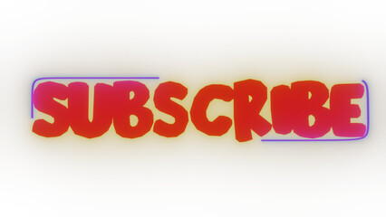 Fototapeta premium glowing subscribe button on transparent background. glowing text on isolated background. glowing neon lines on isolated background