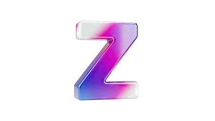 3D Letter Z with Gradient Color on White Background