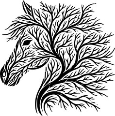 Seamless black and white floral ornament vector pattern featuring vintage flower silhouettes and nature art elements for elegant wallpaper decoration