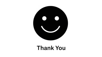 Fototapeta premium Smiley Face Thank You Message: A simple, yet powerful symbol of gratitude and positivity, this image features a cheerful smiley face alongside the words Thank You, conveying a message of appreciation.