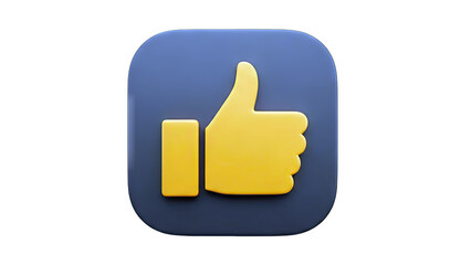 3D Like Icon on Blue Background
