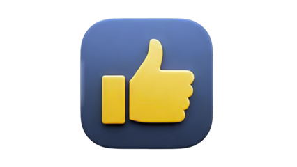 3D Like Icon on Blue Background