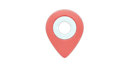 3D Location Pin Icon on White Background