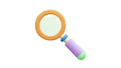 3D Magnifying Glass Isolated on White Background