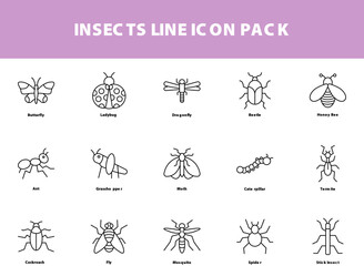 Insects Line Icon Pack