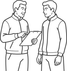 Fototapeta premium Two men discussing document